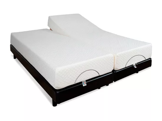 BELLECOUR LITERIE | Ensemble Duo BODYSOFT 2x90x200 cm | Sommiers électriques + Matelas Mémoire de forme