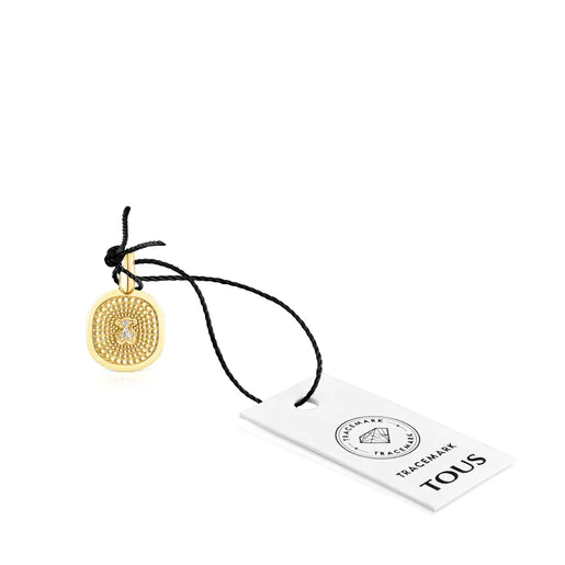 Pingente de ouro com diamantes de 0,01 ct Oursin