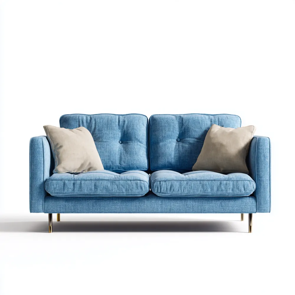 2-Sitzer-Sofa Stoffgepolstert 140x85x80 cm – Blau – Modernes Design