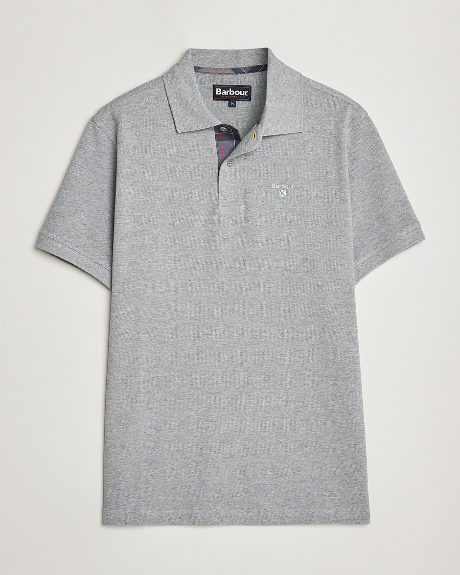 Barbour Lifestyle Tartan Pique Polo Grey Marl