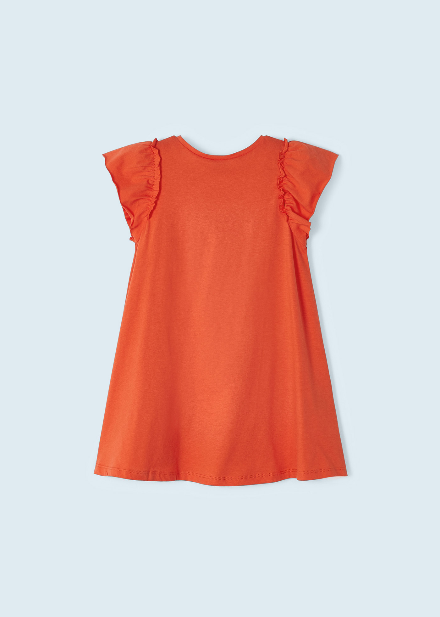 Vestido com apliques e bolsa de algodão para menina