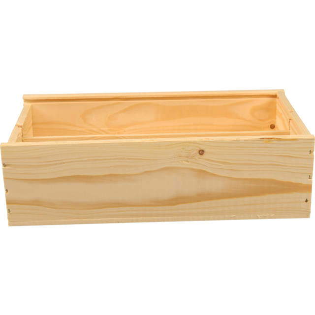 Wijnkist, 2 flessen, zonder deksel, 340x176x85mm, hout, naturel