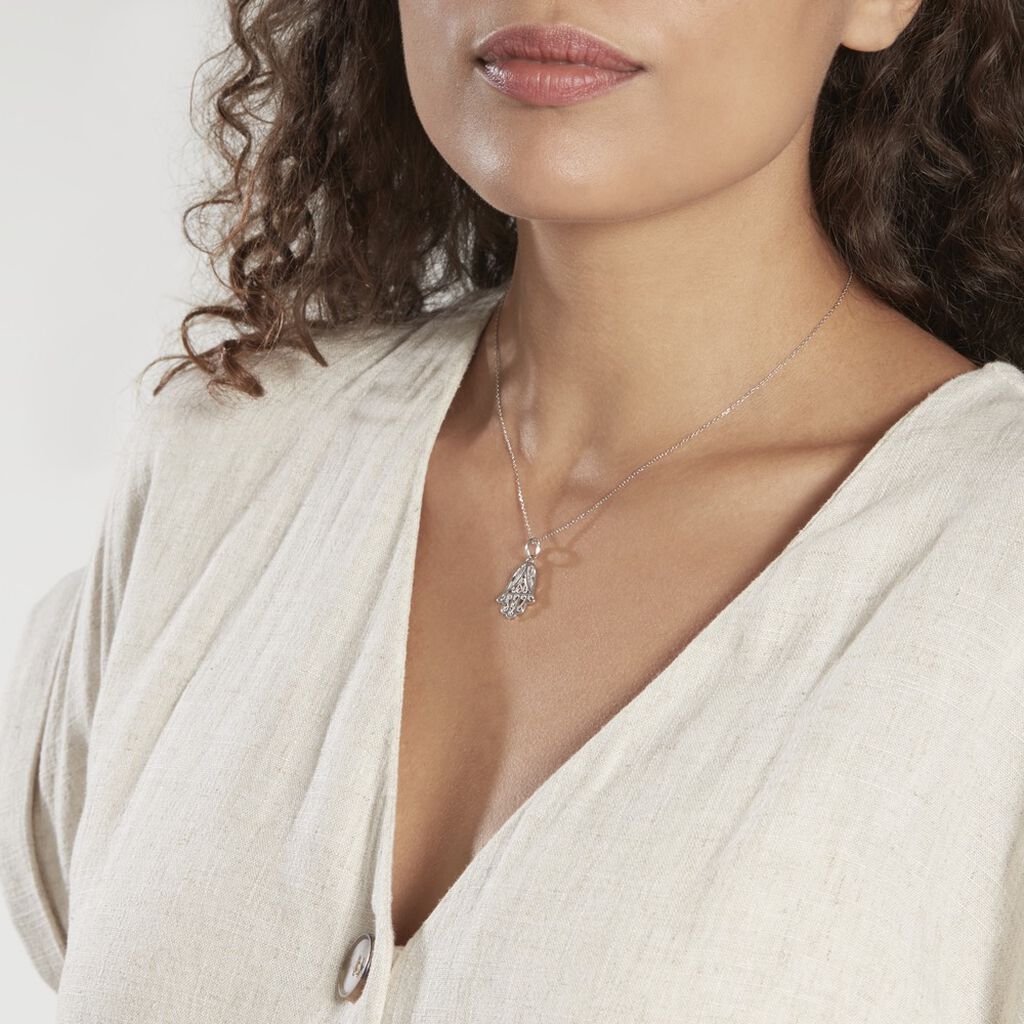 Pendentif Luce-marie Argent Blanc