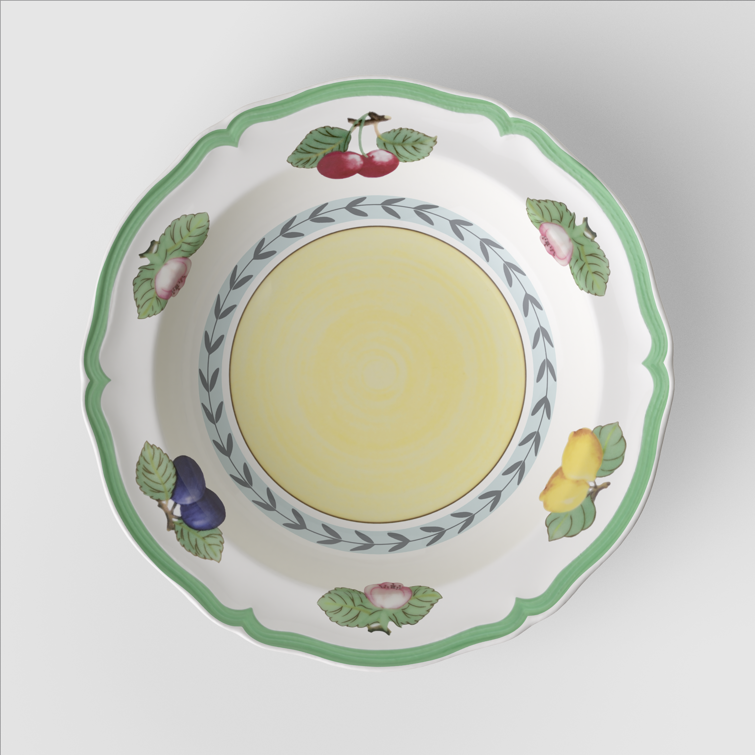 French Garden Centerpiece bowl Multi-colored, 11.2 oz, Premium Porcelain
