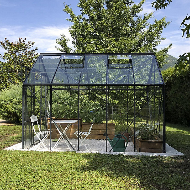 Serre en verre Lams Laurus anthracite 8,10m²