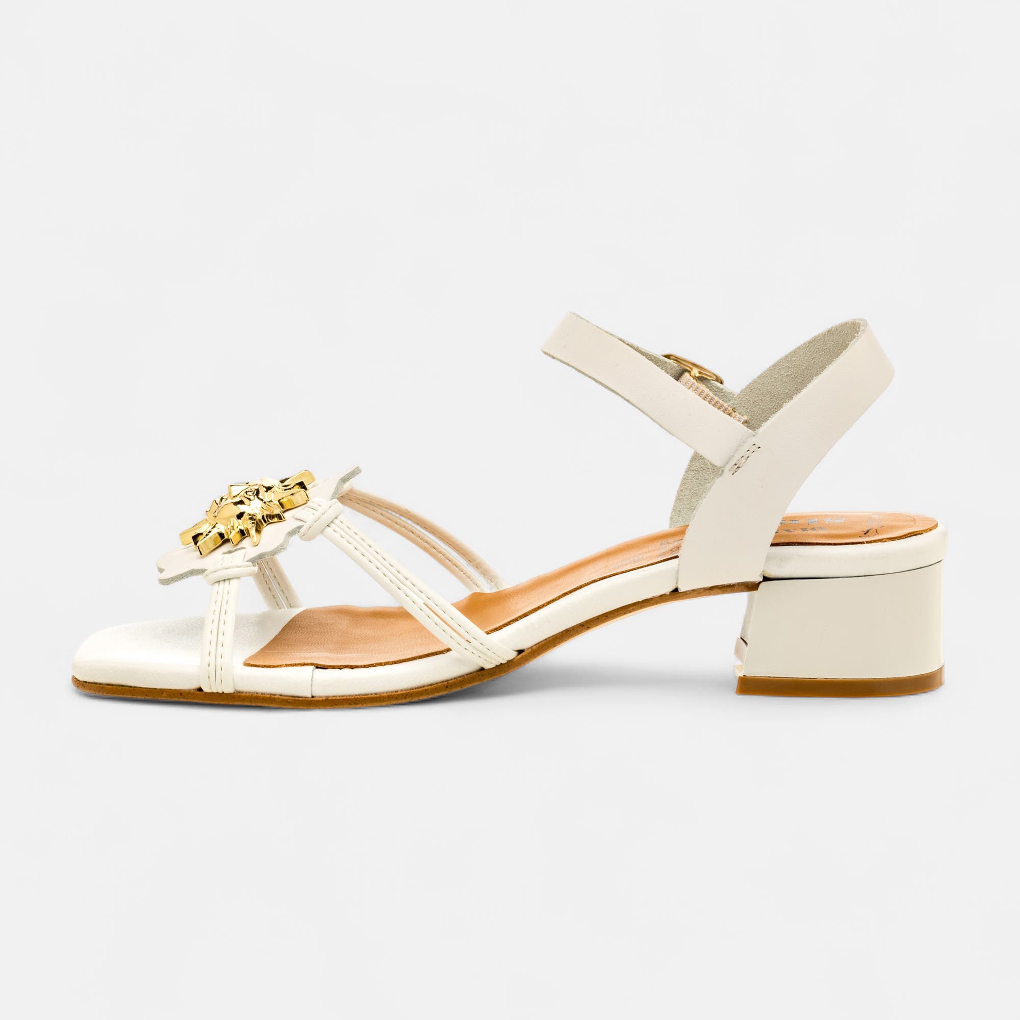 Nu-pieds Femme en cuir blanc