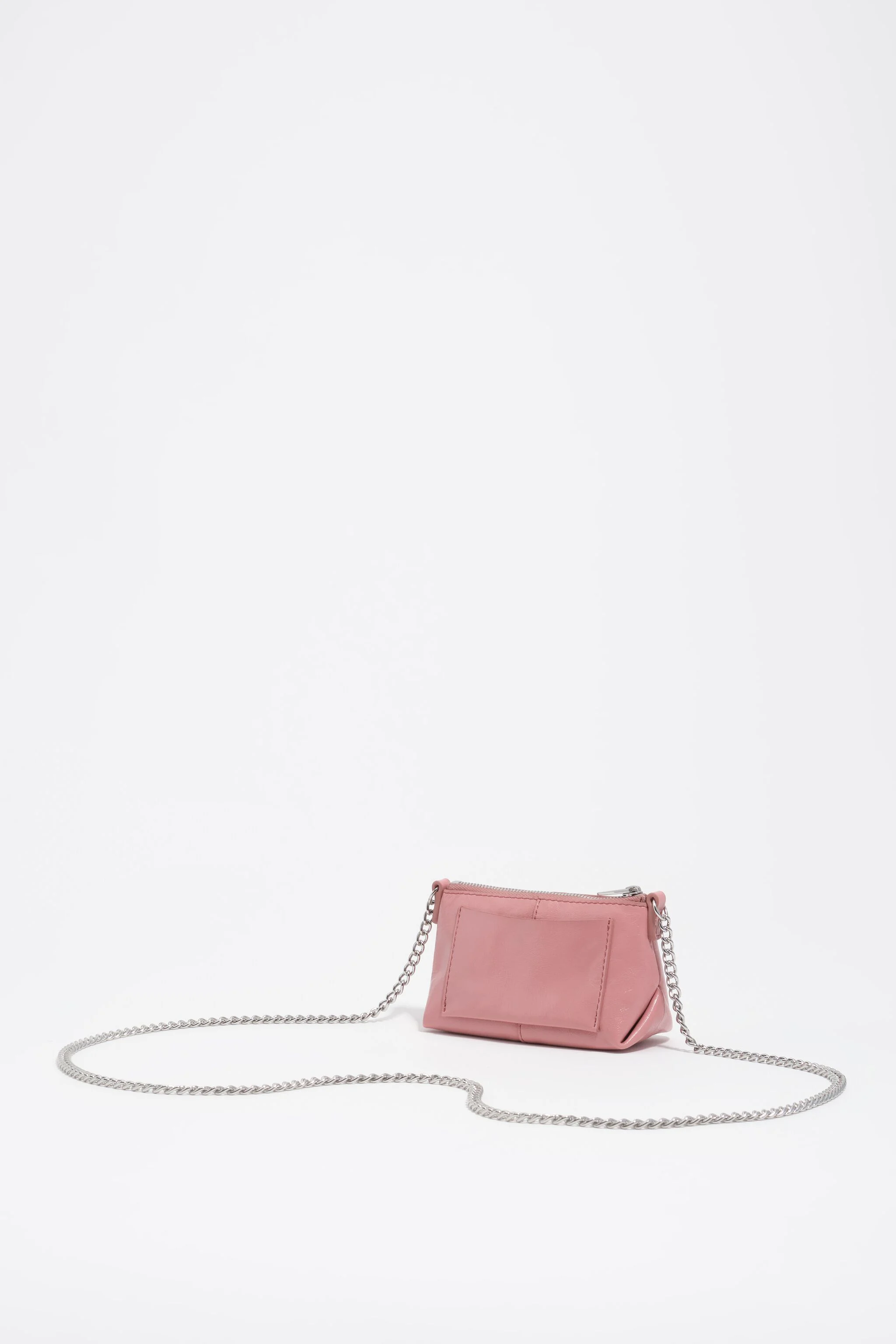 Bolsa transversal rosa em microcouro