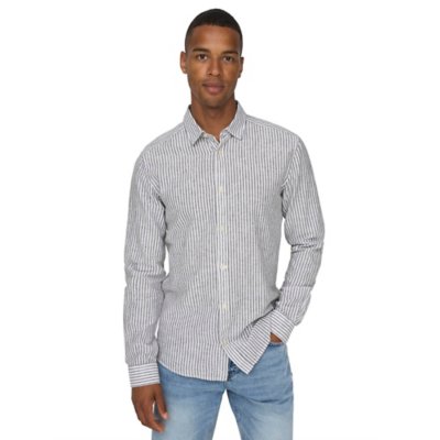 Chemise à manches longues homme Onscaiden Stripe Linen 660 ONLY AND SONS