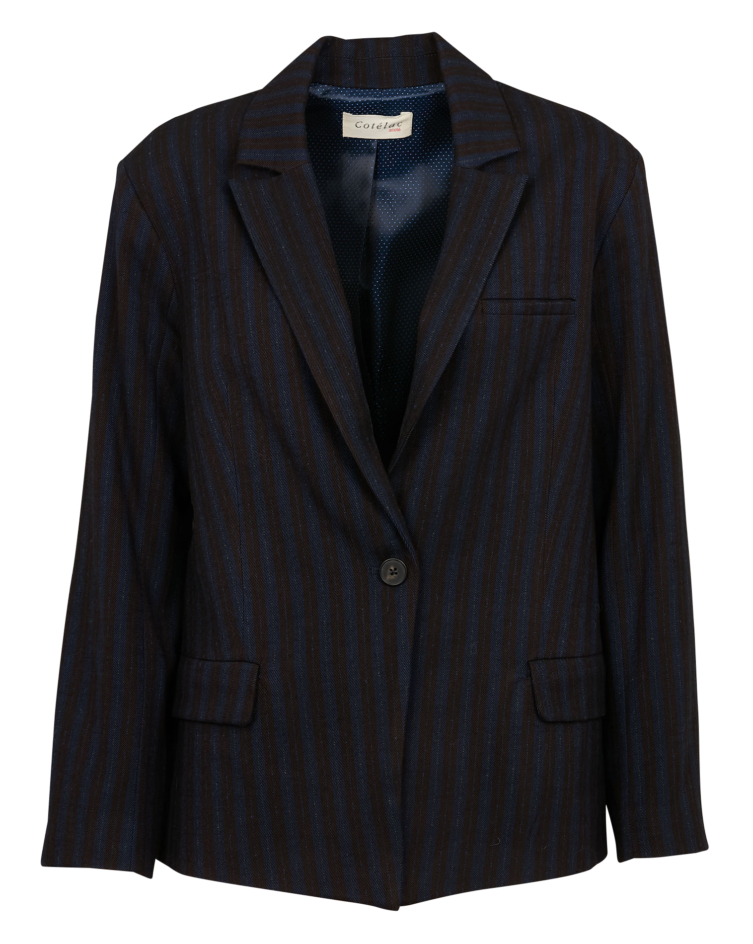 KEJA - Veste col tailleur à rayures| Noir