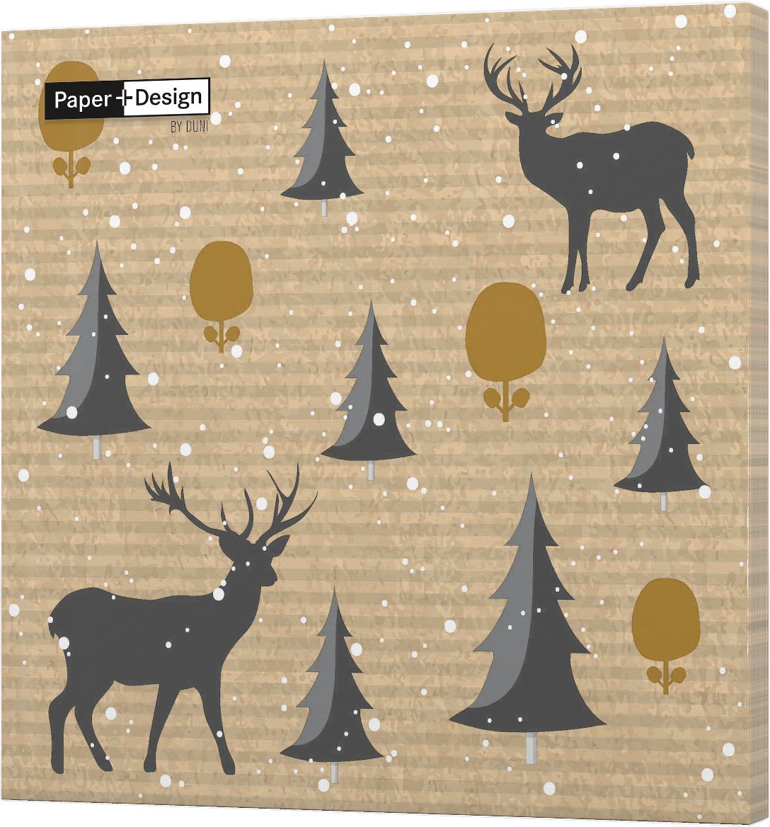 Duni servetten Deer Forest bruin 40 x 40 cm 12 stuks