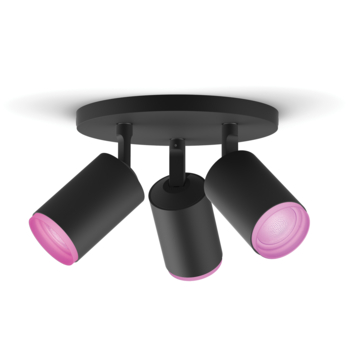 Philips Hue opbouwspot Fugato zwart - wit en gekleurd licht 4.2W - 3 spots