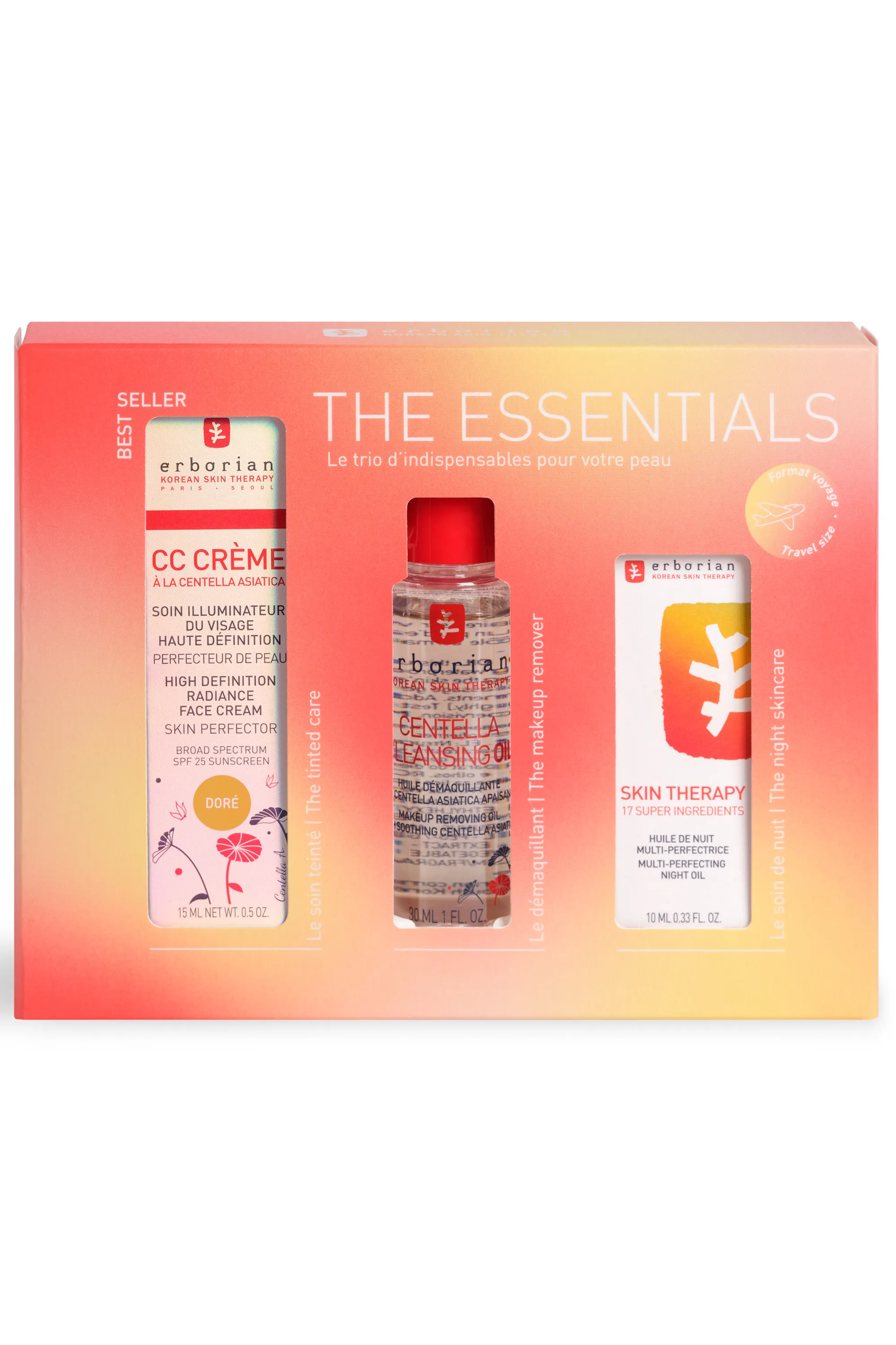 Erborian Coffret CC Crème Dorée, Centella Oil & Skin Therapy offert