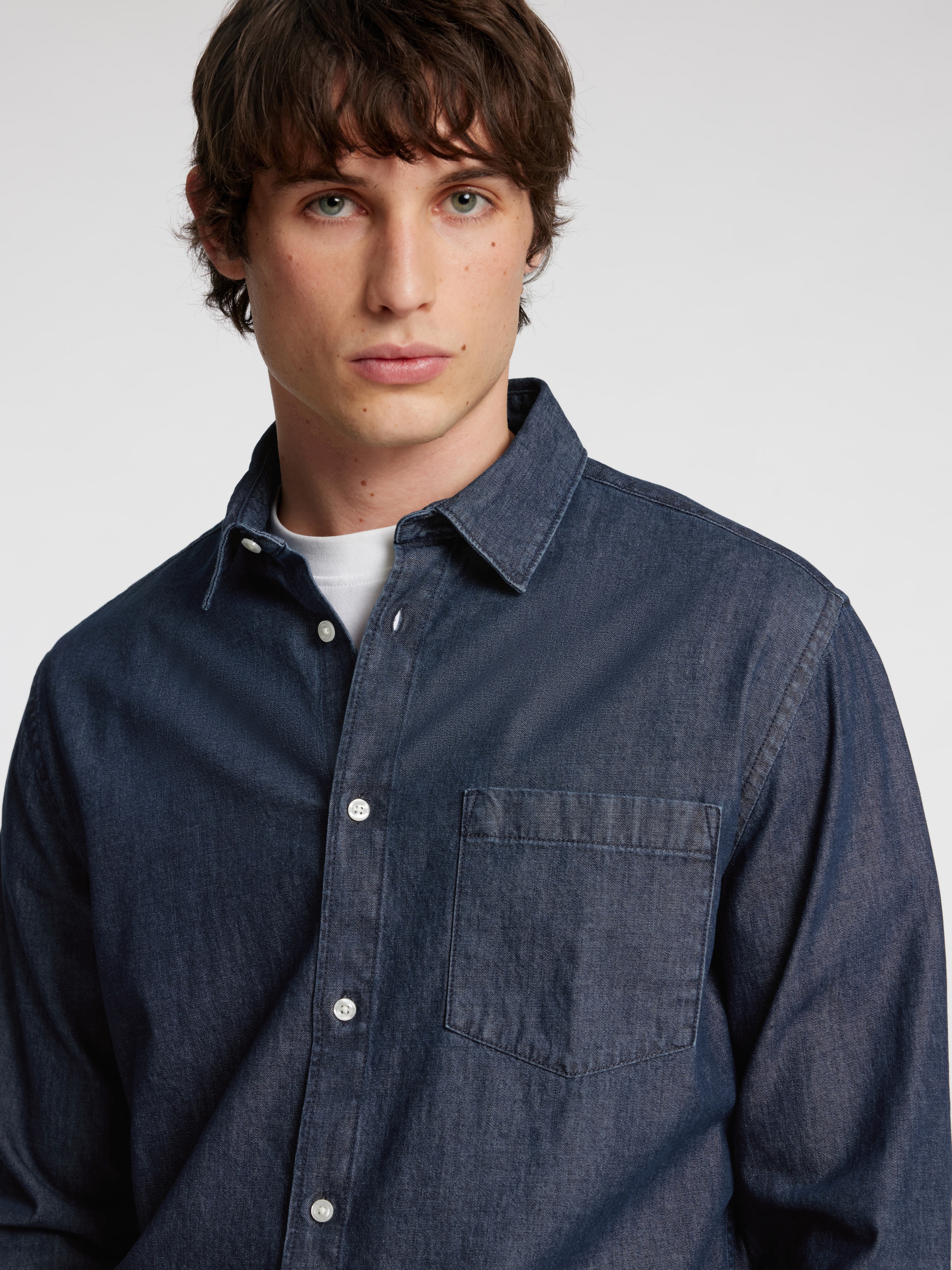 SELECTED HOMME Langarmhemd »SLHREGCARLO DENIM LS SHIRT NOOS«