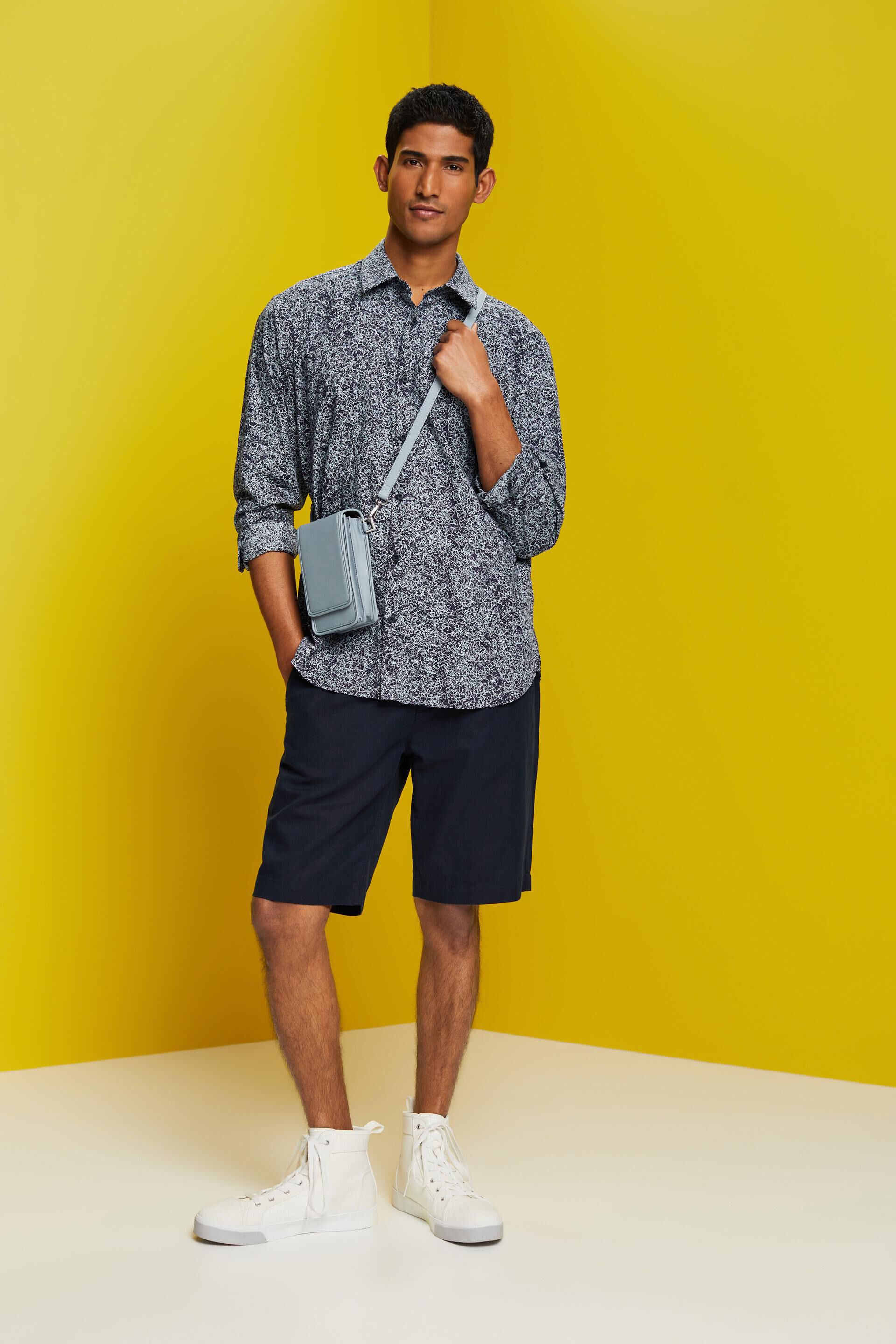 Chemise à motif, 100% coton