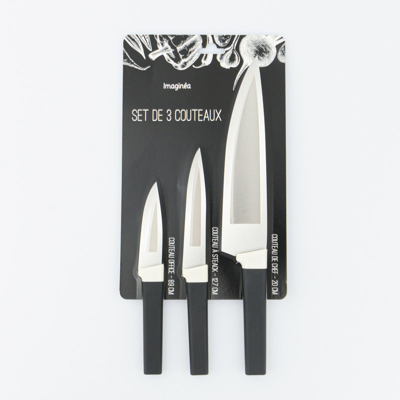 Set de 3 couteaux en inox
