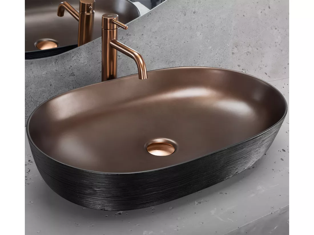 Vasque À Poser Rea Cleo 61 Brush Copper Black