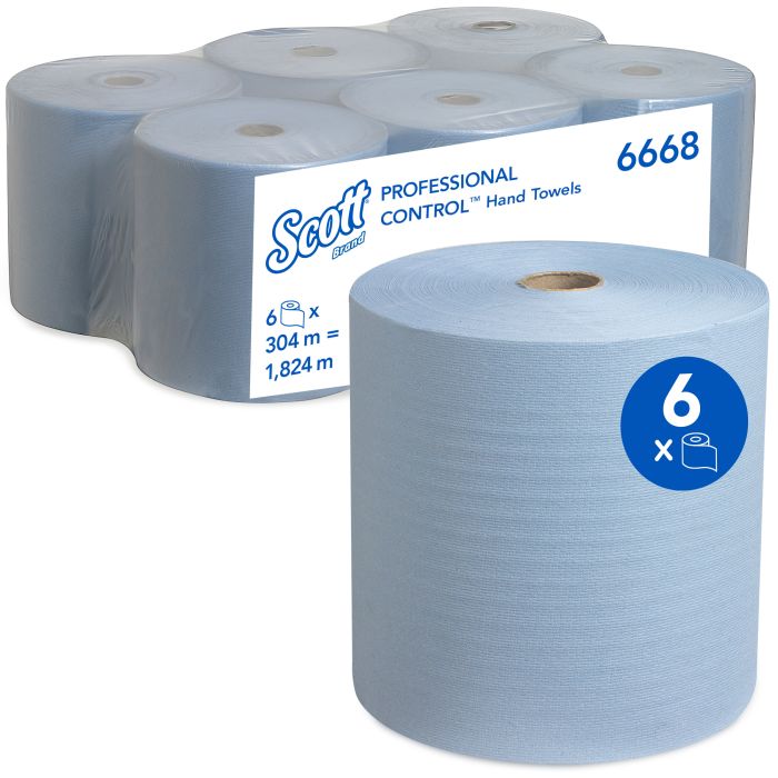 Scott 6668 6st Handdoekenrol 1-Laags Airflex Blauw (6668)