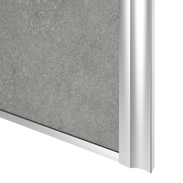 Porte de placard coulissante atelier béton profil gris GoodHome Arius H. 248,5 x L. 91.2 cm + amortisseurs