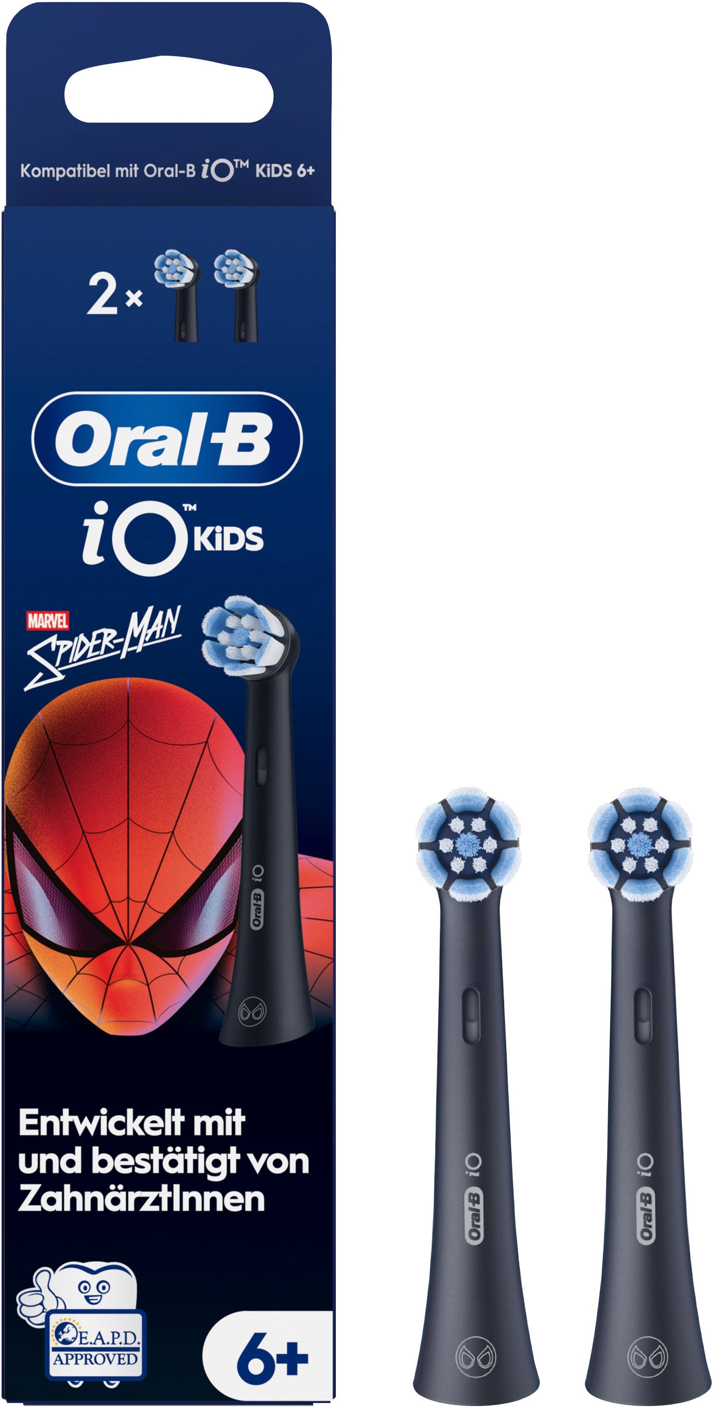 Oral-B Aufsteckbürsten »iO Kids 6+ Marvel Spiderman« Sanft zu wackeligen Zähnen & Zahnfleisch, ab 6 Jahren