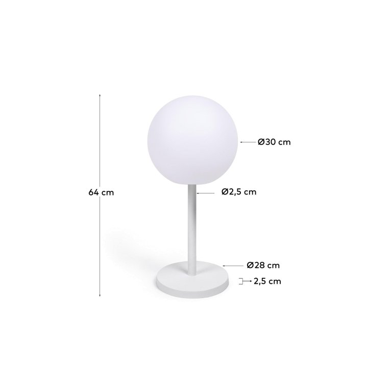 Kave Home Dinesh tafellamp oplaadbaar LED zwart