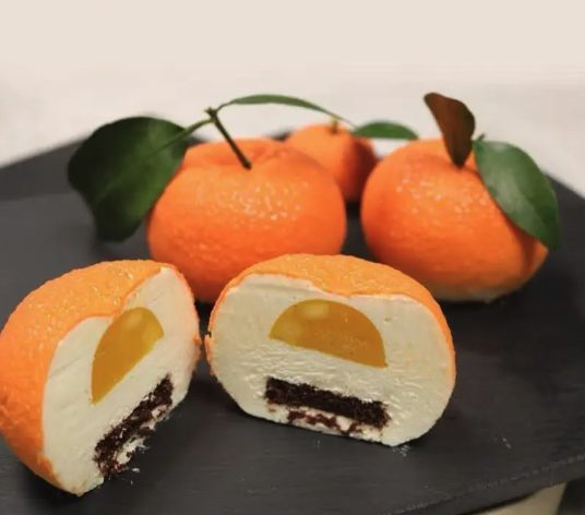 (6-fach) Silikon Trend Früchte Kuchen Form DIY Gussform für Virale Frucht Desserts - Orange