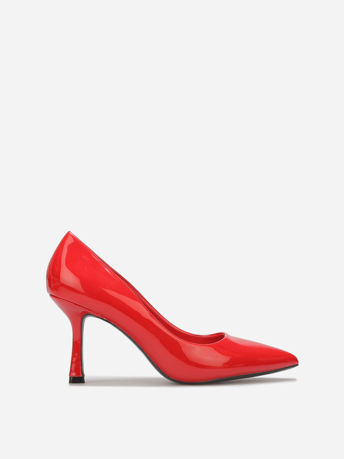 Escarpins pointus à talon bobine- Rouge