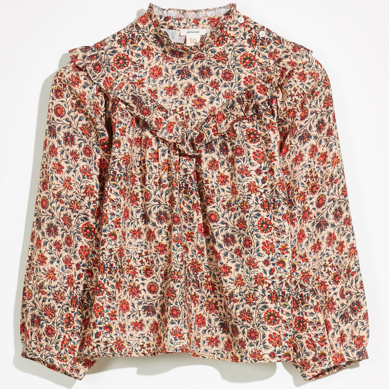 Bellerose Blouse en Coton & Laine Hicons à fleurs beige/orange