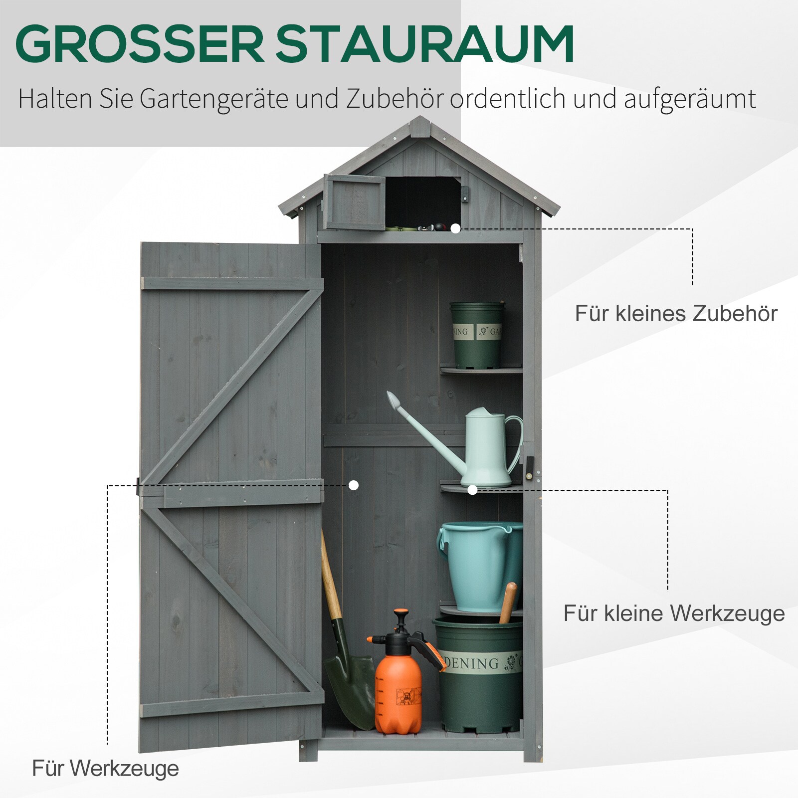 Outsunny Gerätehaus mit Regalböden bunt