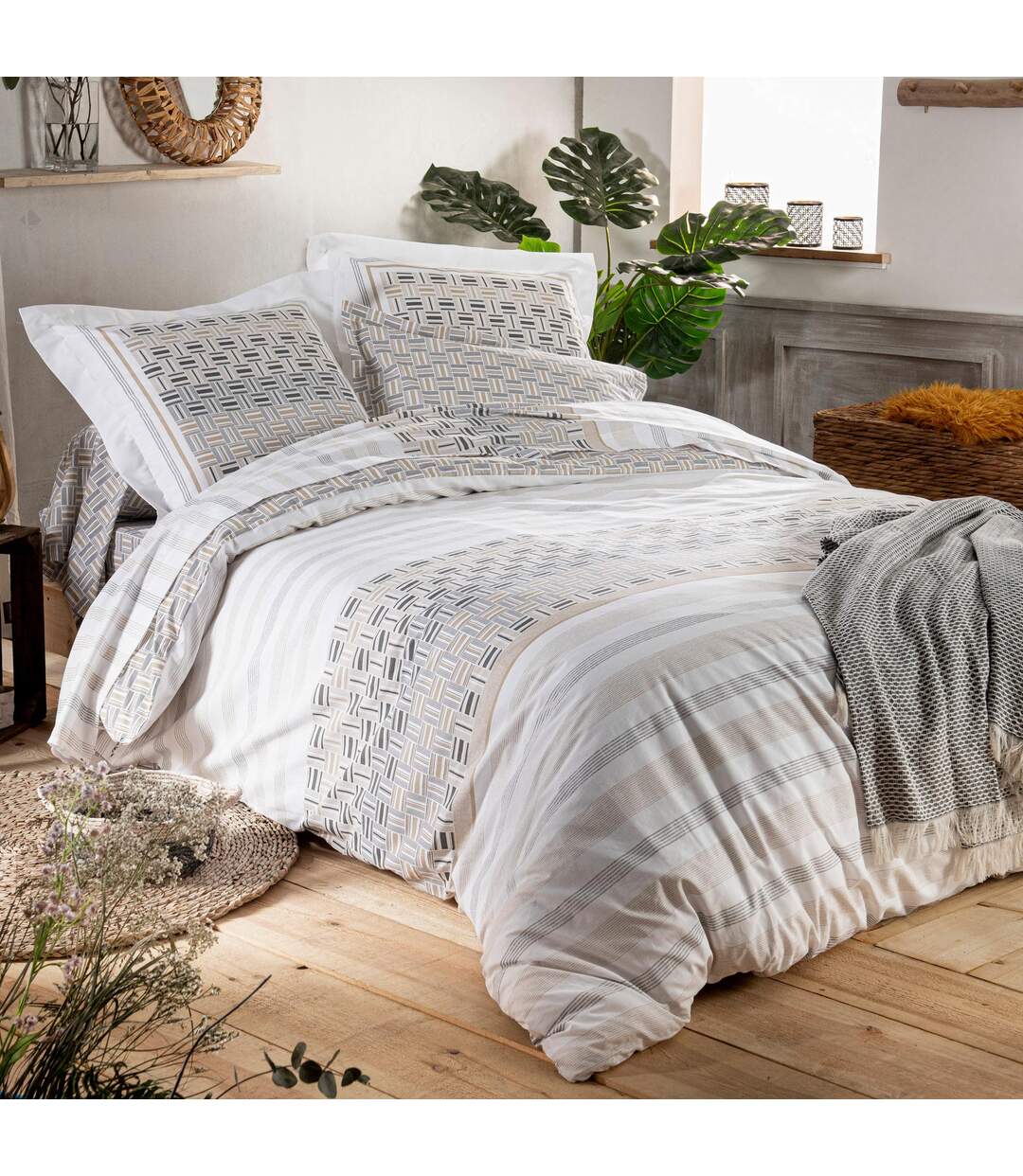 Drap plat 280x310 cm coton DIEGO Gris