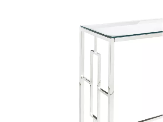 Console CLOTILDE de Pascal MORABITO - Verre trempé et acier - Chromé