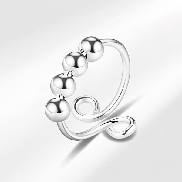 INF Justerbar kobber antistressring, 3-pakning Sølv