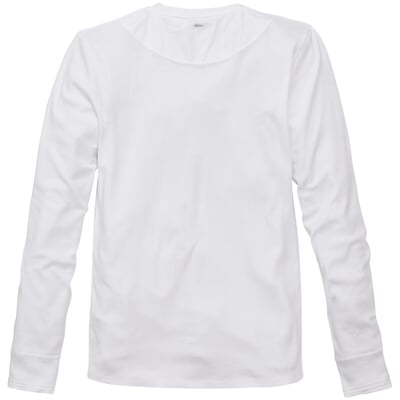 Herren-Henley-Shirt Langarm, Weiß