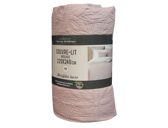DOUCEUR D'INTERIEUR - Couvre-lit microfibre lavée matelassé florette 240x220 cm ro...