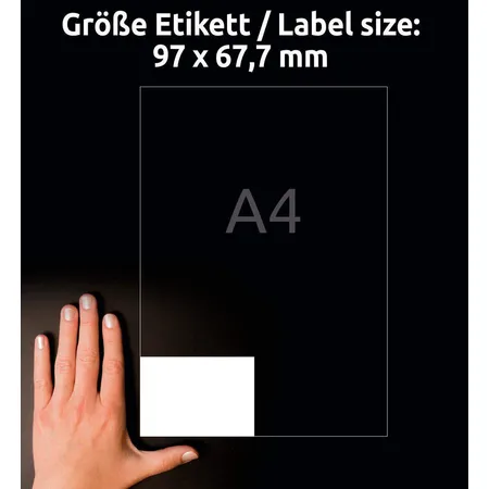 Avery Zweckform 3660 Universal-Etiketten,A4 mit ultragrip,97 x 67,7 mm, 100 Bogen/800 Etiketten, weiß