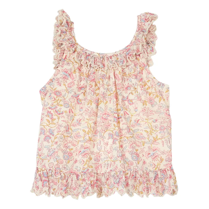 Louise Misha Top Coton Bio Fleurs Zelie | Ecru