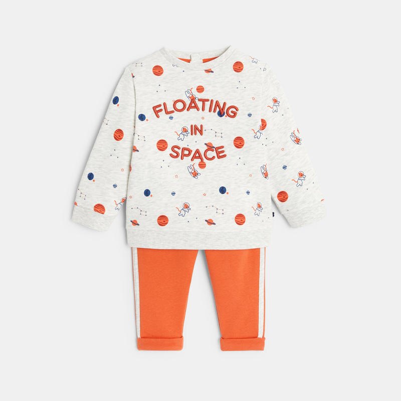 Sweat molleton et jogging orange bébé garçon Orange