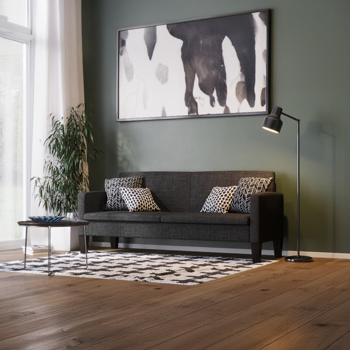 Sofa BJÖRN 3-Sitzer grau