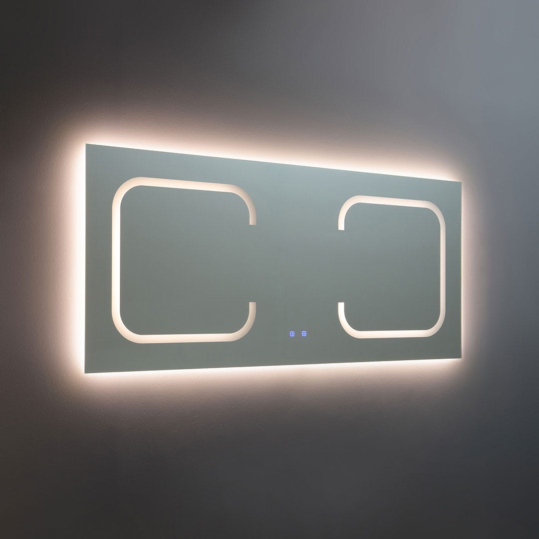Rechthoekige badkamerspiegel 180x80 met ledverlichting