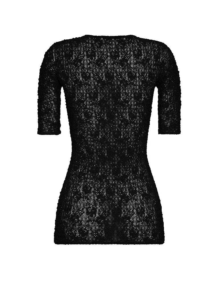 WOLFORD T-Shirt KA STRUCTURED LACE black schwarz
