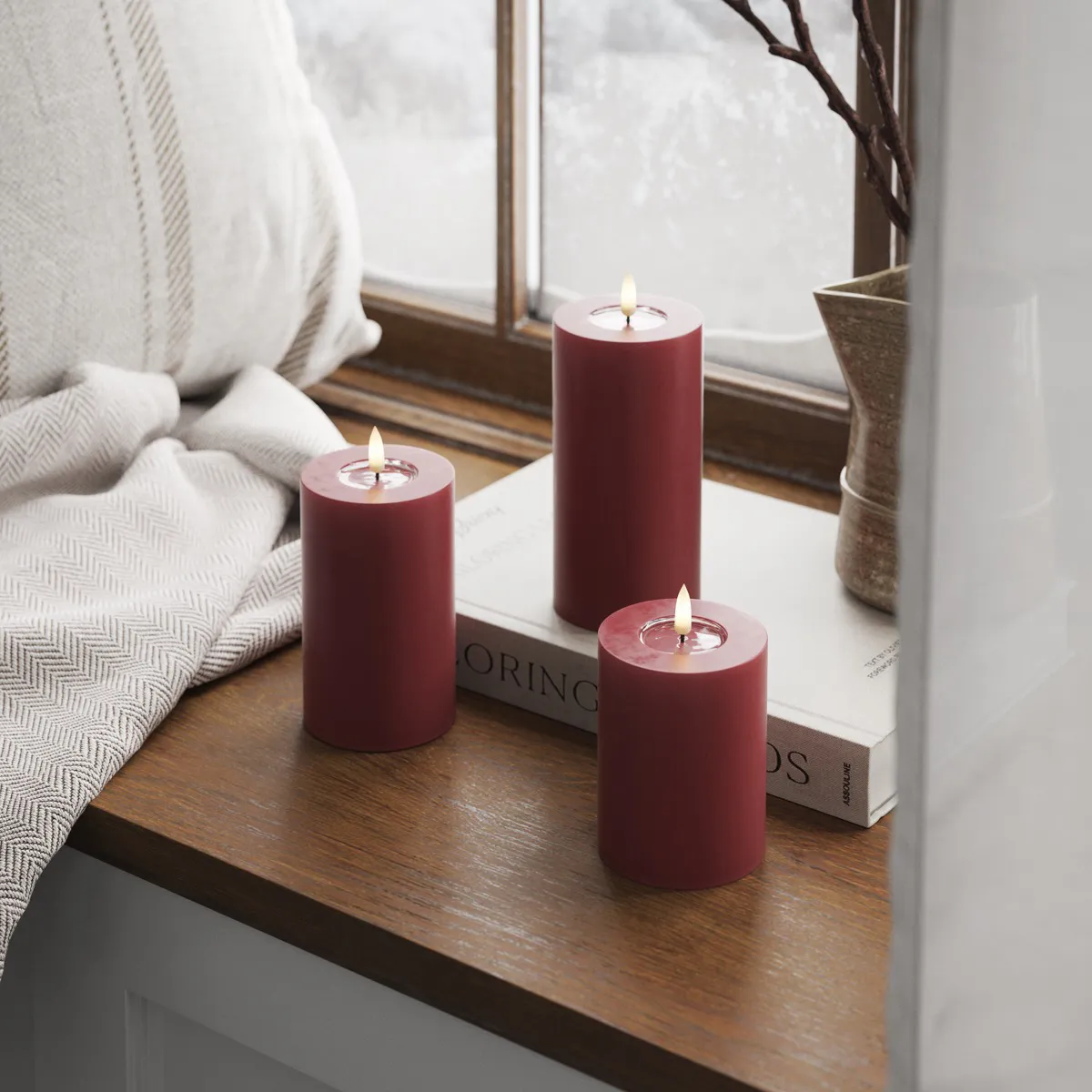 Deluxe Homeart Real Flame LED Bloklys