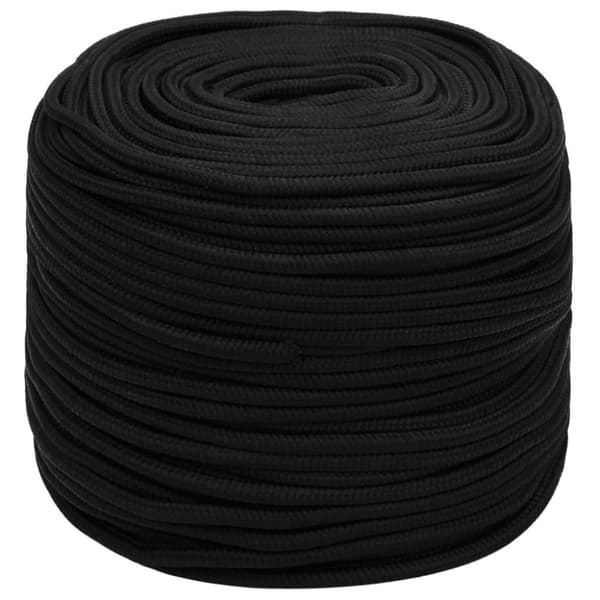 vidaXL Arbeidstau svart 10 mm 25 m polyester