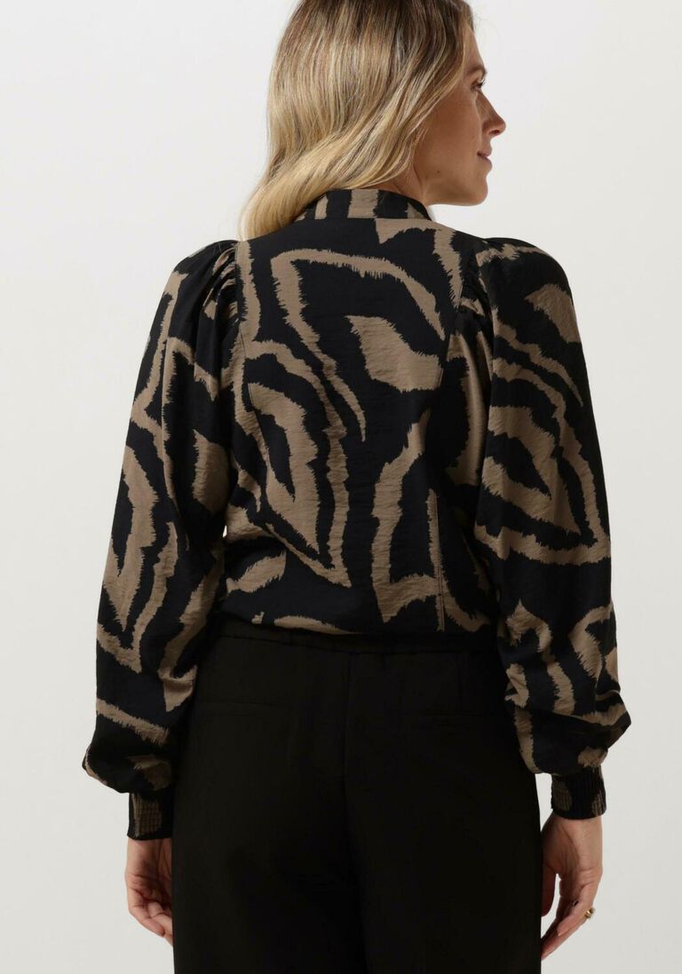 SUMMUM zwarte summum blouse top abstract leaves