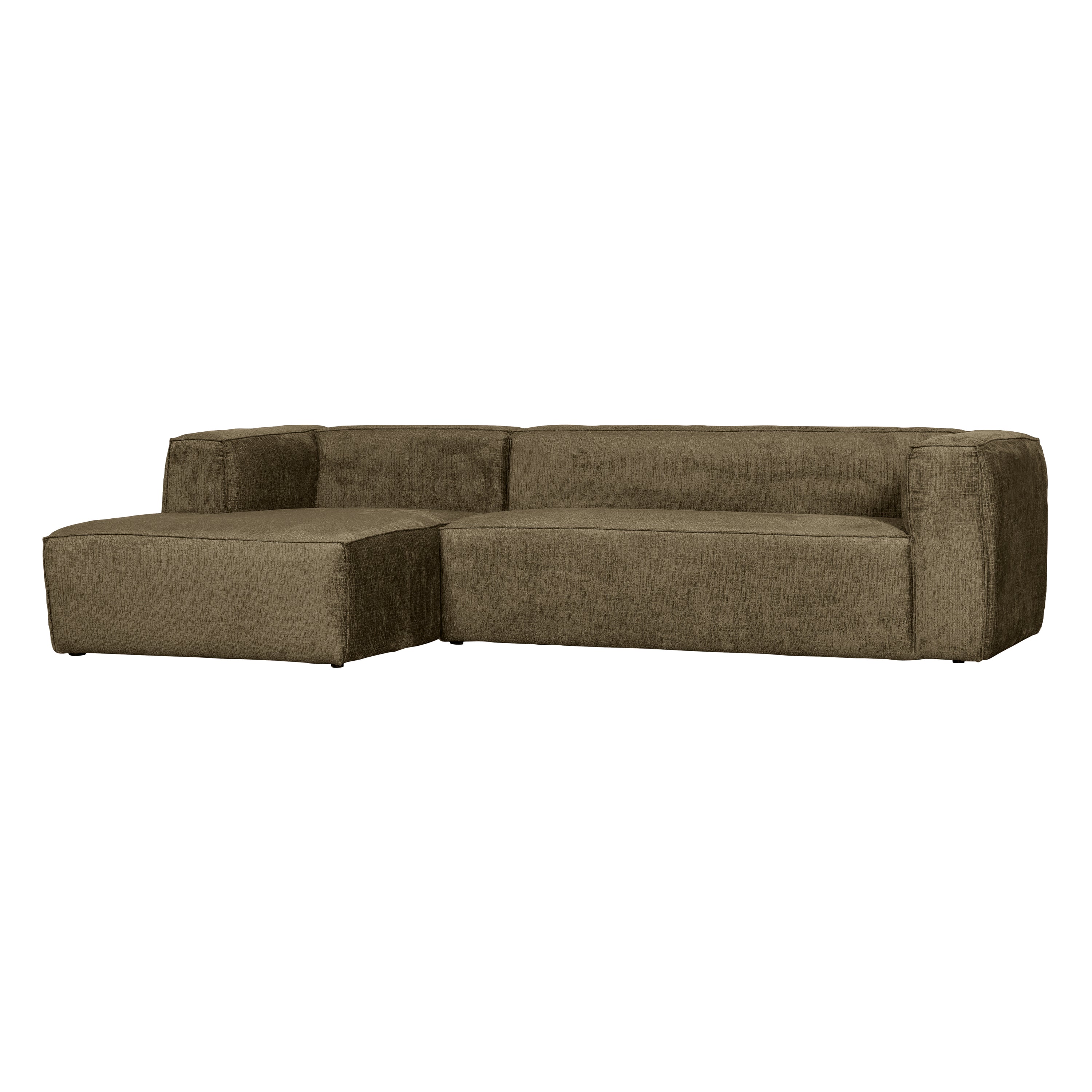WOOOD Bean Hoekbank Links - Structure Velvet - Moss