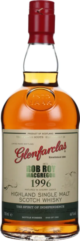 GLENFARCLAS VINTAGE 1996 ROB ROY MACGREGOR 70CL