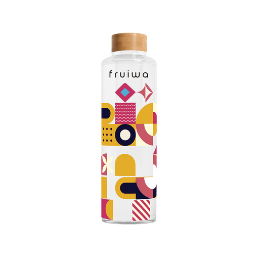 Garrafa de vidro Fruiwa Geometric Orange de 500ml