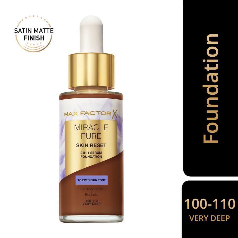 Max Factor Miracle Pure Skin Reset 2 In 1 Serum Foundation Very Deep 30ml