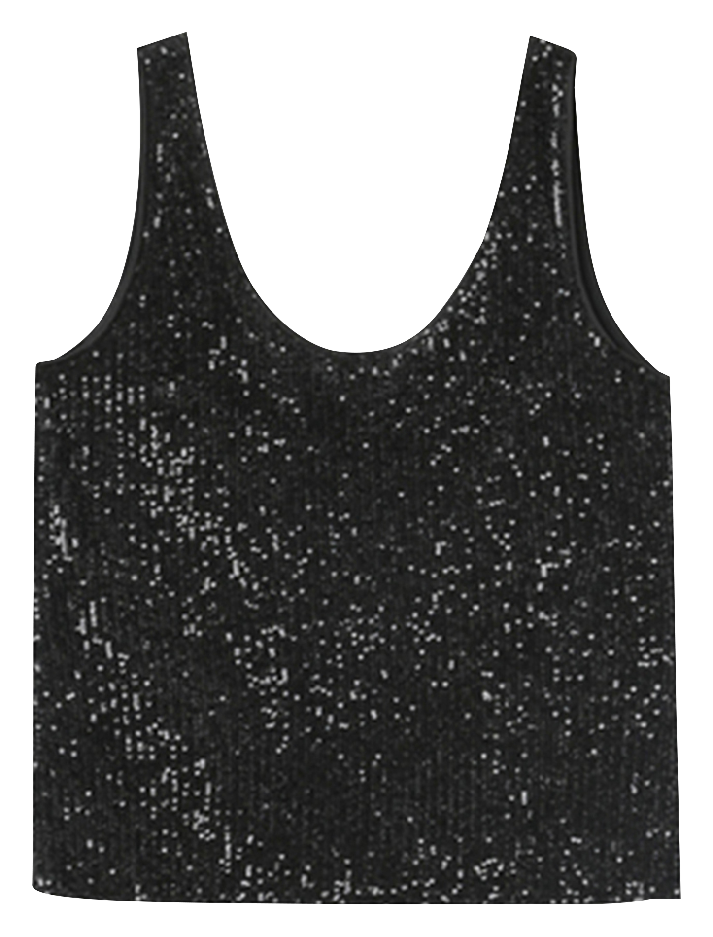 ODE - Débardeur col rond à sequins | Noir