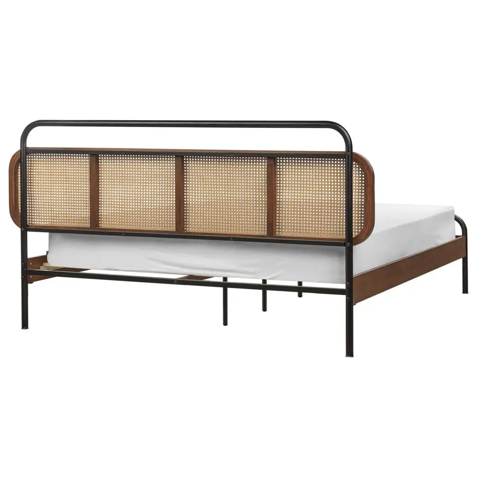 BOUSSICOURT - Tweepersoonsbed - Bruin - 160 x 200 cm - Rubberhout