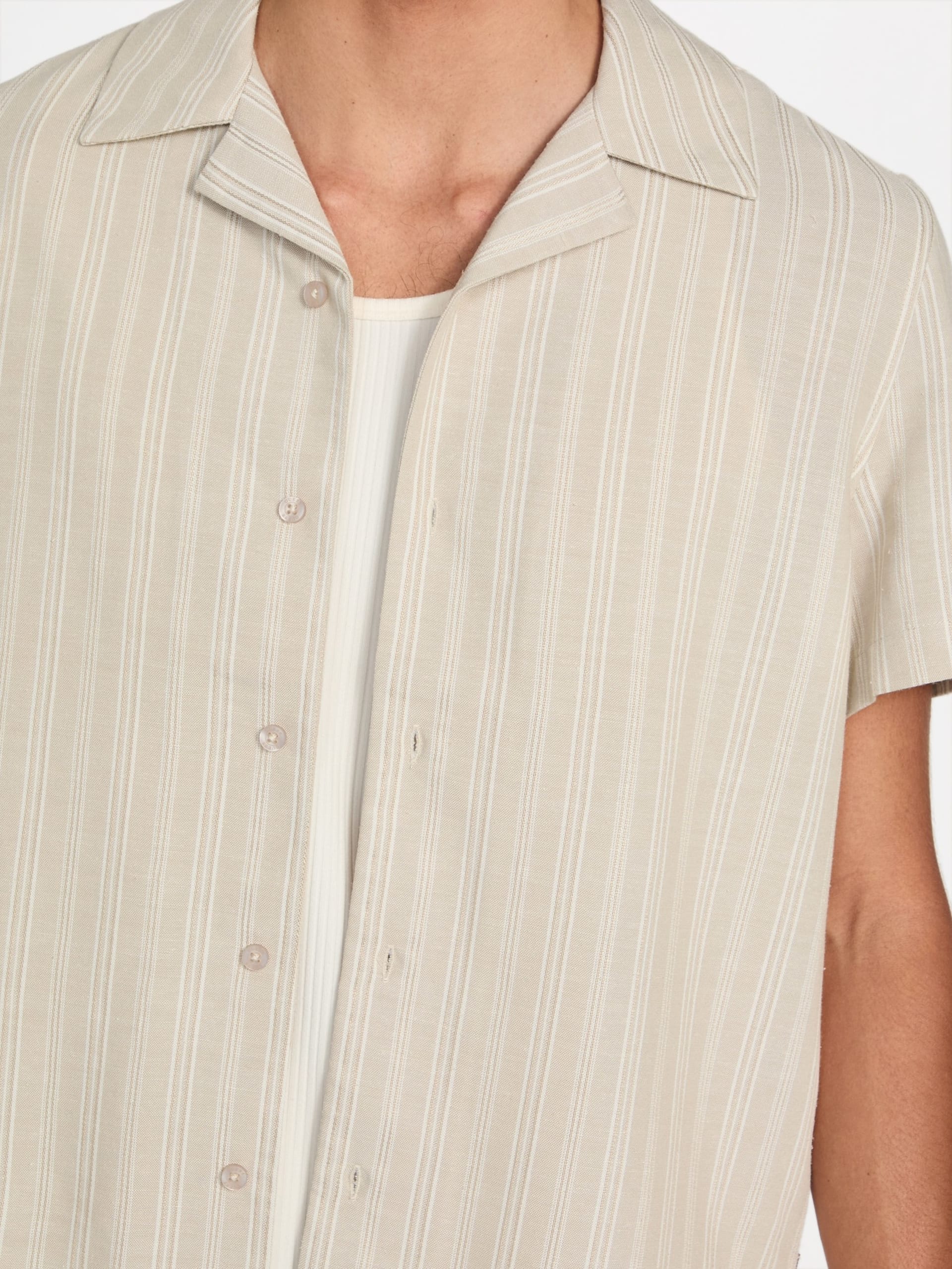 Camisa de mistura de linho