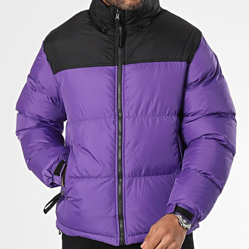 Doudoune Capuche Violet Noir